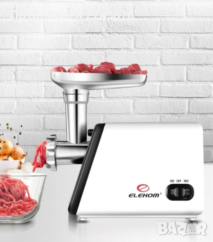 Месомелачка ЕК-312,Всички видове месо,1,2 кг-мин,1200W,Функция Връщане., Ножове от неръждаема стоман, снимка 3 - Месомелачки - 51140156