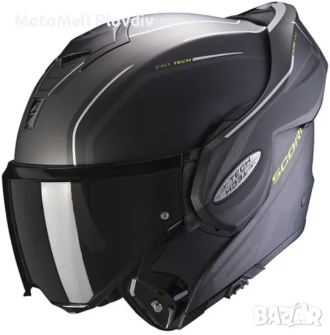 КАСКА SCORPION EXO-TECH TIME OFF Yellow-Black-Matt