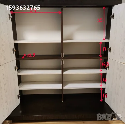 Италиански дизайнерски шкаф от MDF, снимка 7 - Шкафове - 56509575