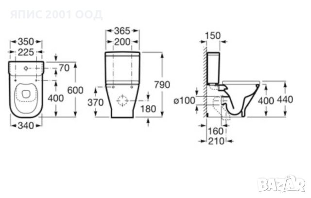 Моноблок The Gap square compact Rimless -  без ръб, снимка 2 - Други - 39347548