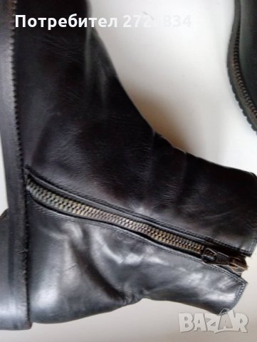 Боти, Италия, 100% кожа, 38, черни, снимка 2 - Дамски боти - 30467851
