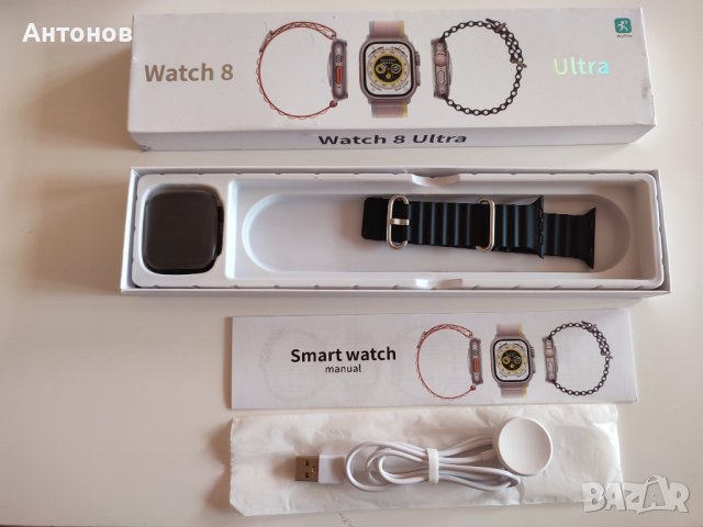 Забележителен черен смарт часовник Smart watch Ultra 8, снимка 4 - Смарт гривни - 40708416
