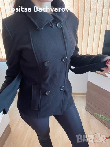 Черно късо палто, размер М, снимка 2 - Палта, манта - 38896011
