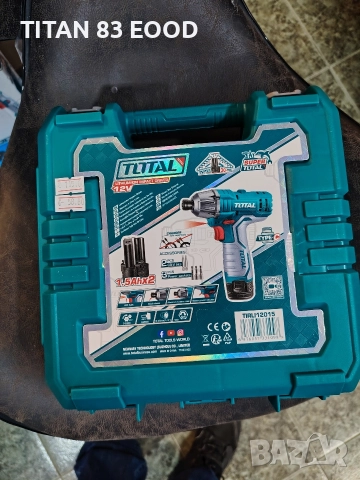 Акумулаторен ударен винтоверт TOTAL, 12 V, USB-C, 100 Nm, 2 x 1.5 Ah