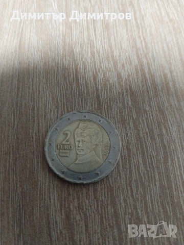 Австрийска монета от 2 евро 2002г 