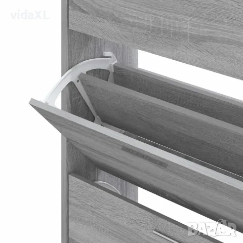 vidaXL Шкаф за обувки, сив сонома, 63x24x104 см, инженерно дърво, снимка 7 - Шкафове - 56147096