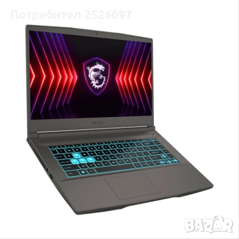 MSI Thin 15/IPS 144HZ/i5-12450H/RTX 2050/16GB/512GB/Гаранция, снимка 2 - Лаптопи за игри - 54364231