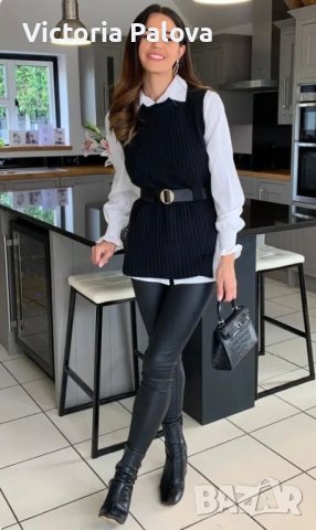 Стилен дълъг елек  меринос, снимка 8 - Елеци - 42888326