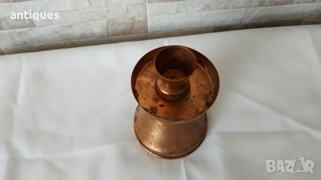 Стар меден свещник - 15 см - Made in Germany, снимка 4 - Антикварни и старинни предмети - 36594054