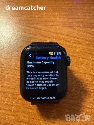 Смарт часовник Apple Watch 9, 41 мм, Midnight Aluminium Case, Midnight Sport Loop (GPS) нова верижка, снимка 8 - Смарт часовници - 54152899