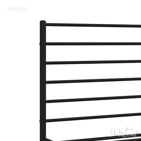 vidaXL Метална рамка за легло с горна табла, черна, 140x200 см, снимка 9 - Спални и легла - 56147219