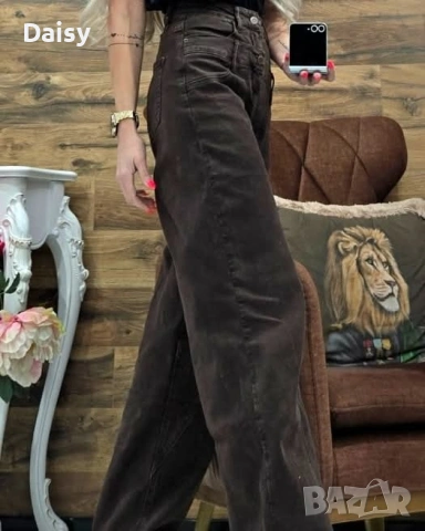 Дамски дънки цвят кафяв, снимка 3 - Дънки - 53135534