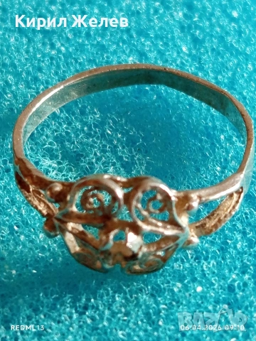 Сребърен пръстен филигранна изработка възрожденски стил 26304, снимка 6 - Пръстени - 54104048