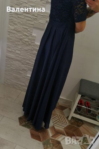 Swing официална рокля, тъмносиня, дантела, L/XL размер , снимка 15 - Рокли - 38350234