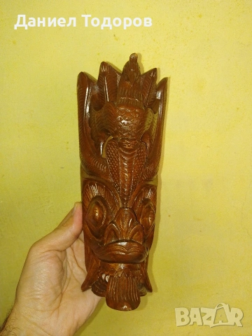 Стара Дървена Маска, Дърворезба - Орел и Дракон, снимка 12 - Антикварни и старинни предмети - 54236116