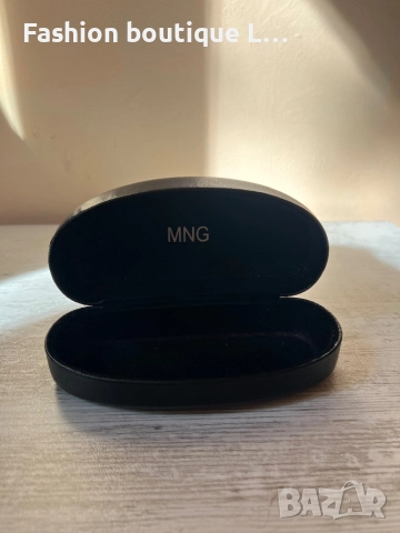 MANGO черен кожен калъф за слънчеви очила с вътрешна велурена част 🖤, снимка 2 - Слънчеви и диоптрични очила - 52247244