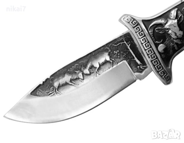 сгьваем нож джобен+кальф естествена кожа за колан ловен луксозен, снимка 11 - Ножове - 42081606