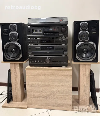 🔊Ретро аудио сет TECHNICS - усилвател, CD плеър, дек, тунер и грамофон + тонколони🔉