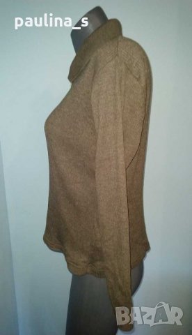 Кафява спортна блуза с цип и яка "Pepper corn" / гигант размер , снимка 3 - Блузи с дълъг ръкав и пуловери - 30401024