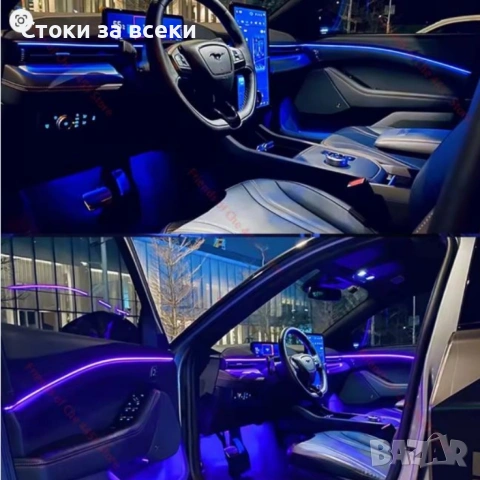 RGB LED осветление за интериора на автомобила с Bluetooth управление и музикален режим A6139, снимка 7 - Аксесоари и консумативи - 53258208