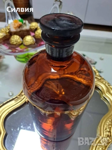 Винтидж стъклена бутилка от 60-те години, снимка 2 - Колекции - 53879587