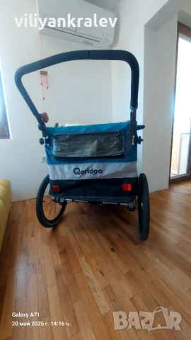 Двуместно ремарке за велосипед Qeridoo Sportex 2, снимка 1