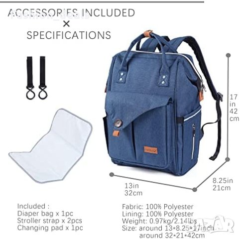 Нова удобна чанти за пелени Раница за детска количка с термо джобове, снимка 2 - Раници - 40659394