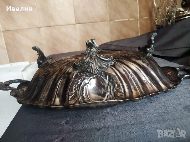 посребрена барокова фруктиера,купа, снимка 7 - Антикварни и старинни предмети - 29360937