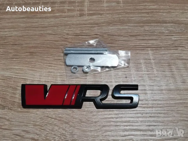 Skoda VRS надпис за решетка червено с черно