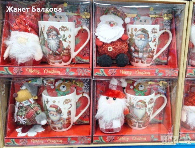 Коледен подаръчен комплект с чаша, лъжичка и мека играчка , снимка 2 - Коледни подаръци - 52638498