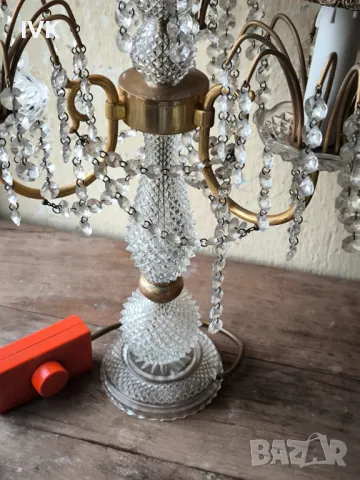 Кристална настолна лампа , снимка 4 - Антикварни и старинни предмети - 49966637