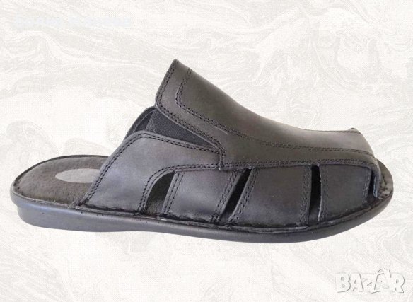 Габровски мъжки чехли от ЕСТЕСТВЕНА кожа модел 141, снимка 3 - Мъжки чехли - 28979743