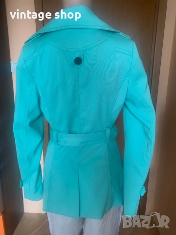 Дамски тренч( шлифер) в цвят мента с мляко, снимка 7 - Шлифери - 53882046