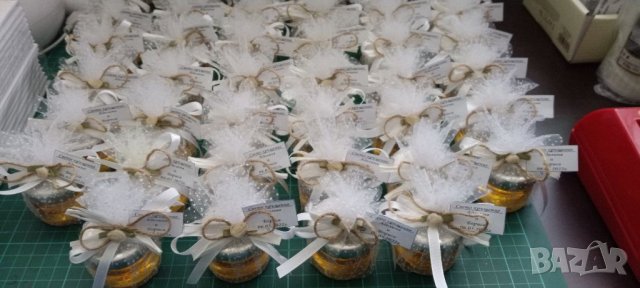 Бурканчета с мед -украсени за сватба, кръщене и погача подаръчета, снимка 7 - Други - 36407578