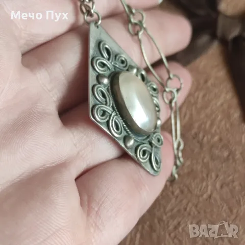 Стар сребърен синджир,ръчно правени (315), снимка 6 - Колиета, медальони, синджири - 48835365