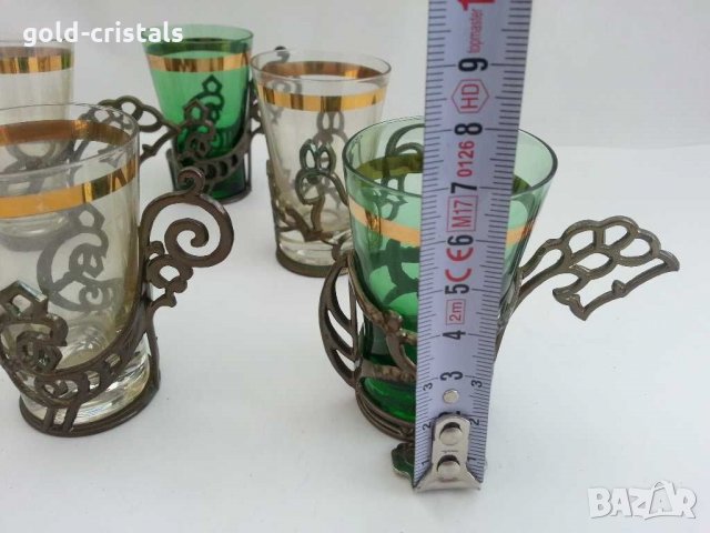 Руски стакани подстакани с чашки , снимка 2 - Антикварни и старинни предмети - 29913183