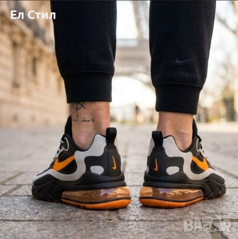 📌Мъжки Маратонки Nike Air Max 270 React – Black+Orange , снимка 3 - Маратонки - 54257720