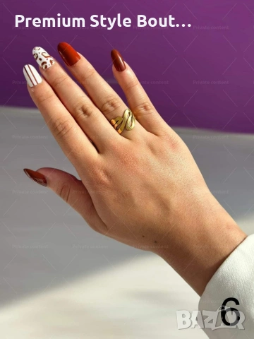 Хубав дамски златист пръстен тип змия от медицинска стомана, снимка 6 - Пръстени - 53898805
