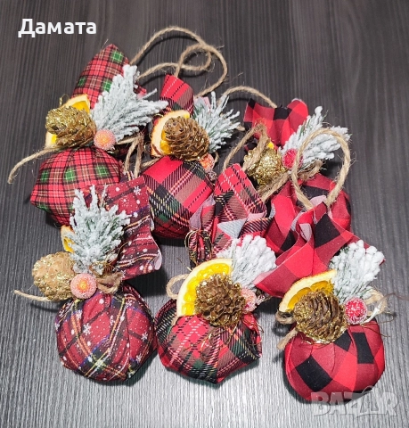 Коледни късмети/висулки за закачане/ магнитче/топки/торбички от зебло, снимка 8 - Коледни подаръци - 48274062