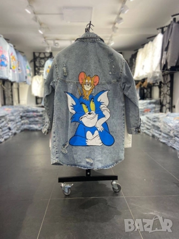 Дънково яке тип риза с анимационни герои на едро и дребно , снимка 16 - Якета - 51615427