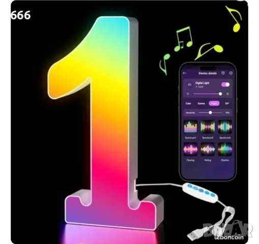 LED светеща цифра 1