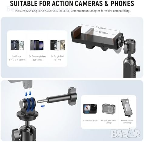 Нова Вакуумна Чашка за GoPro с Магическа Ръка - Универсална, Здрава стойка, снимка 6 - Чанти, стативи, аксесоари - 44248111