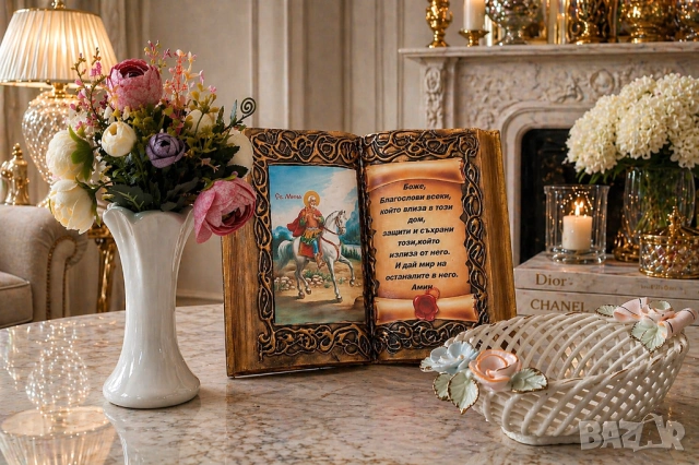 Подарък за нов дом или семейство с икона Св. Мина с благослов