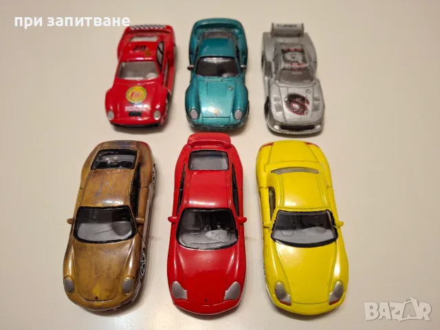 Метални Porsche, 1/ 58- 1/64, 6 броя.