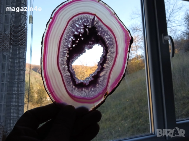 Голяма плочка от естествен ахат,скъпоценен камък за хармония и дълголетие,Родопи,Родопис,, снимка 4 - Декорация за дома - 52281614