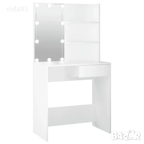 vidaXL Тоалетка с LED, бяла, 74,5x40x141 см(SKU: 808801)