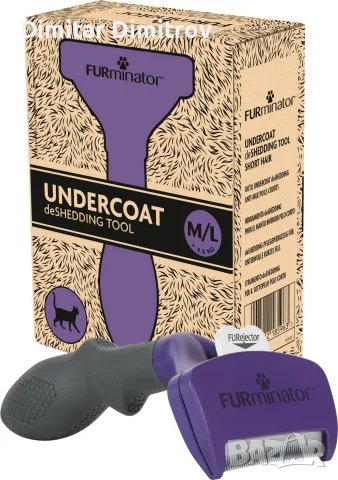 Нова FURminator deShedding четка за котки M/L с къс косъм, премахва до 90% от падащия косъм