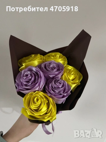 Вечни сатенени рози, снимка 3 - Декорация за дома - 53063314