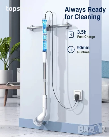 Електрически безжичен мощен Моп, скрубер LABIGO LA1 Pro, акумулаторен със сменяеми глави и удължител, снимка 2 - Други - 50493435