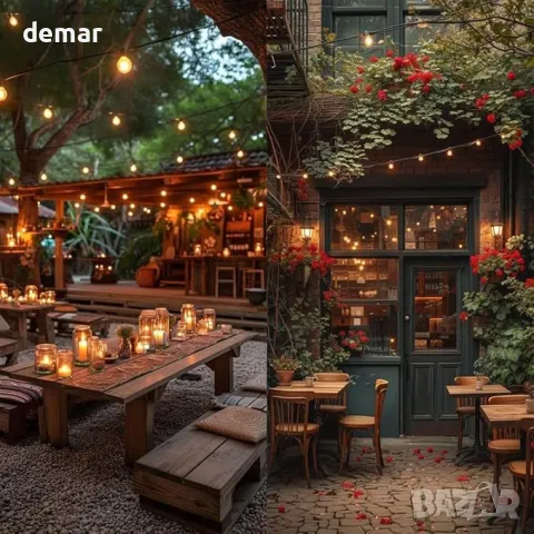 6 м Външни G40 LED глобусни светлини 4 режима Димируеми, водоустойчиви крушки 7+1, снимка 7 - Лед осветление - 48896907